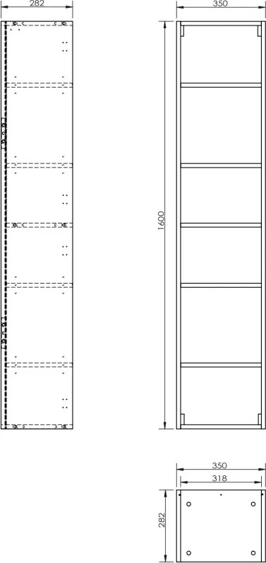 Mexen Box-A korpus słupka łazienkowego 35 cm, biały mat - 91AX1-1600-300-1-01