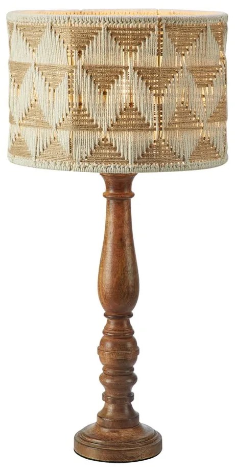 Brązowa lampa stojąca z jutowo-tekstylnym kloszem (wysokość 62,5 cm) Ano – Markslöjd