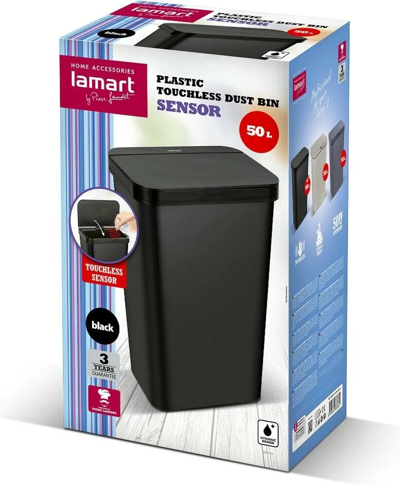 Lamart LT8110 Kosz bezdotykowy Sensor 50 l, czarny