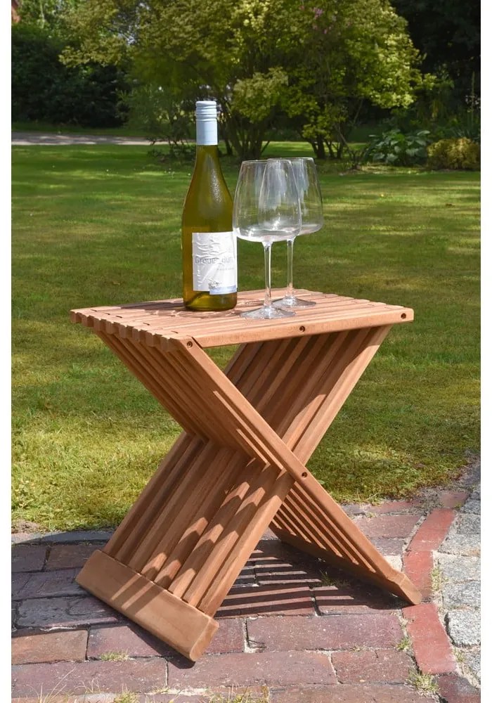 Stolik ogrodowy z litego drewna tekowego 29x39 cm Fani – Garden Pleasure