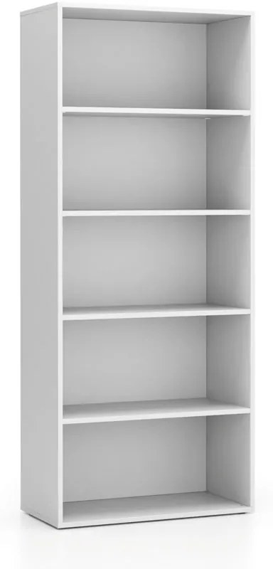 Regał biurowy wysoki LAYERS, 800 x 400 x 1905 mm, biały