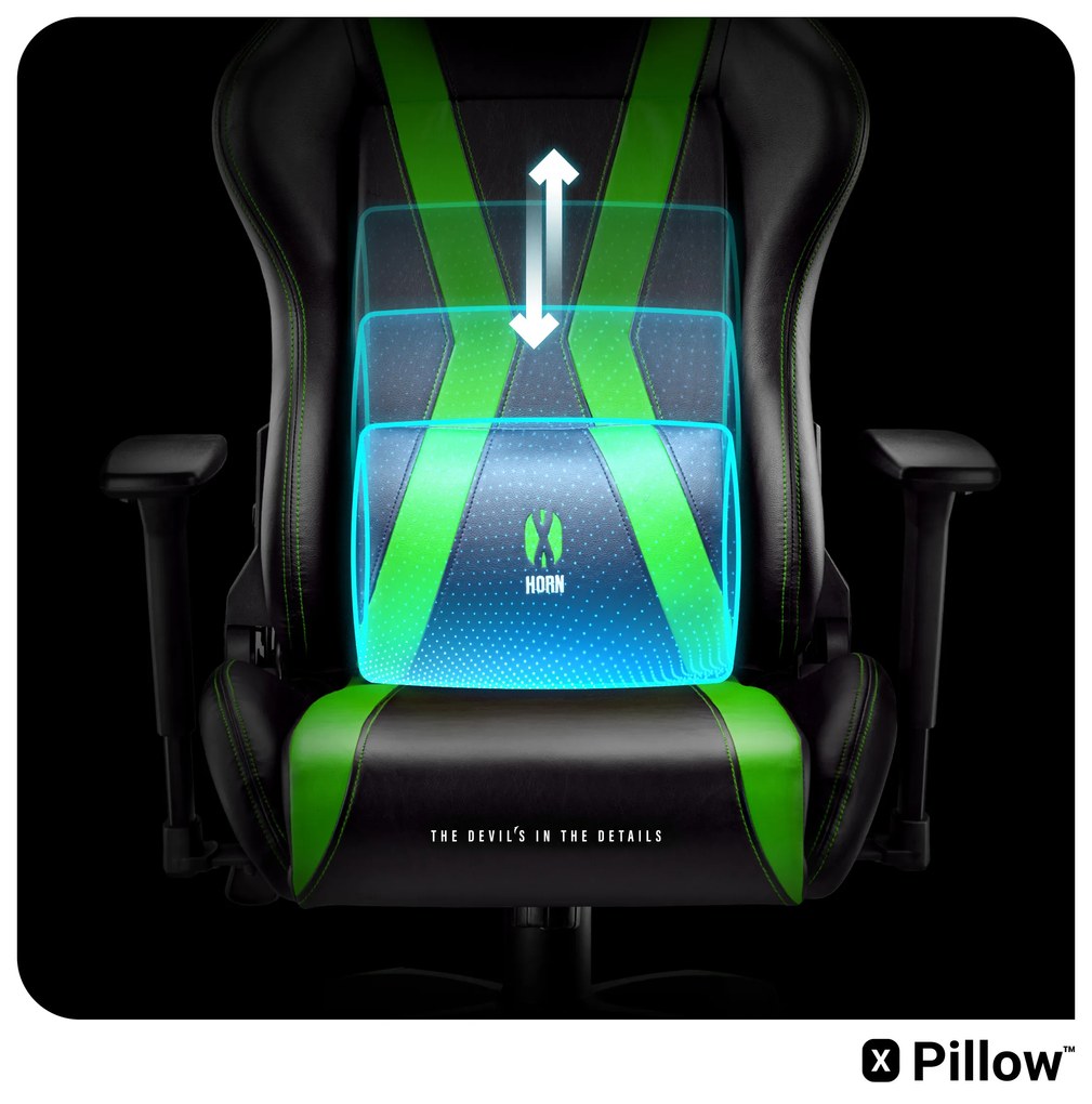 Fotel gamingowy Diablo X-Horn 2.0 Normal Size, czarno-zielony