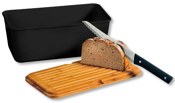 Chlebak z pokrywą, schowek na pieczywo z dwustronną deską do krojenia 2w1