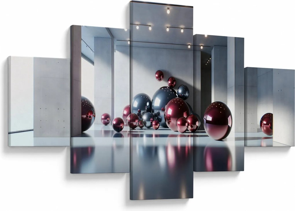 Obraz - 3D przestrzeń z kulami II. (125x70 cm)