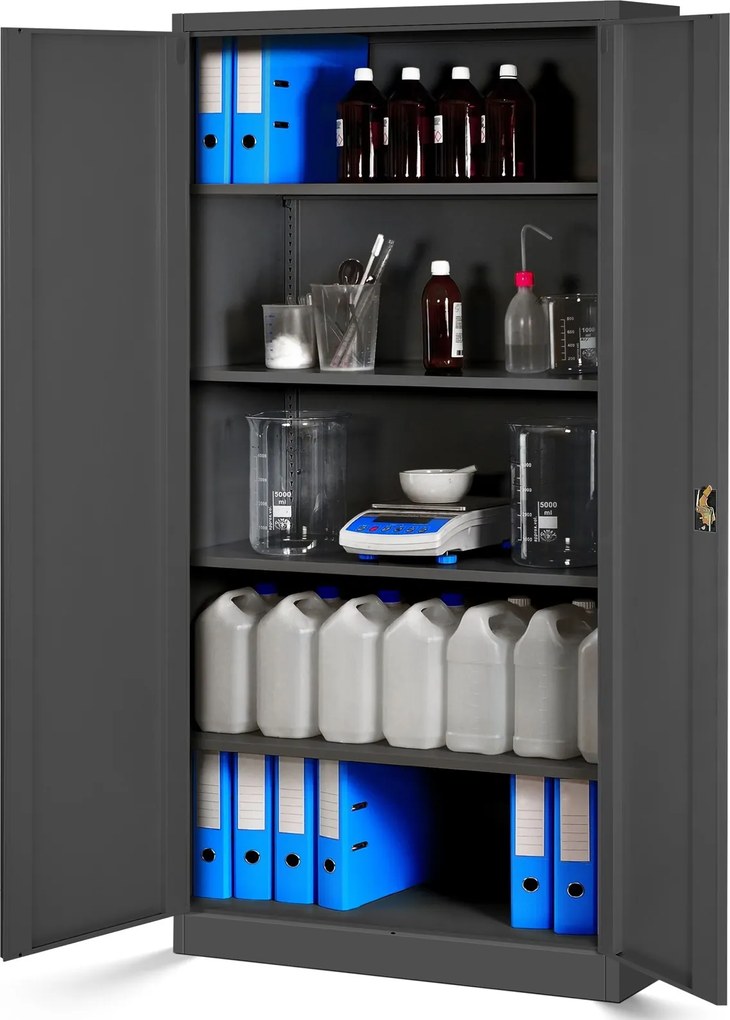 Szafa biurowa na akta wysoka Jan H 90x40x195 cm antracyt