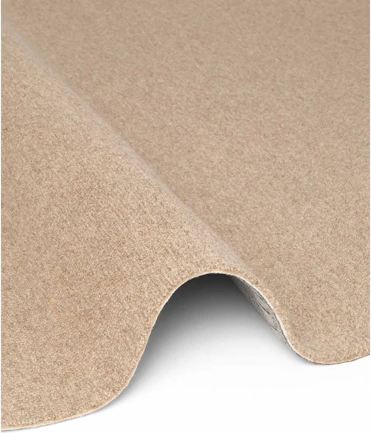 Wełniany okrągły dywan tkany ręcznie w naturalnym kolorze ø 200 cm Puristic Knots – Elle Decoration