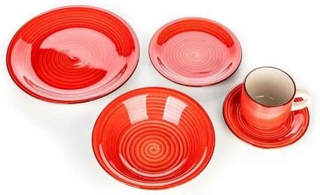 Banquet 30-częściowy zestaw jadalny Spiral  Red