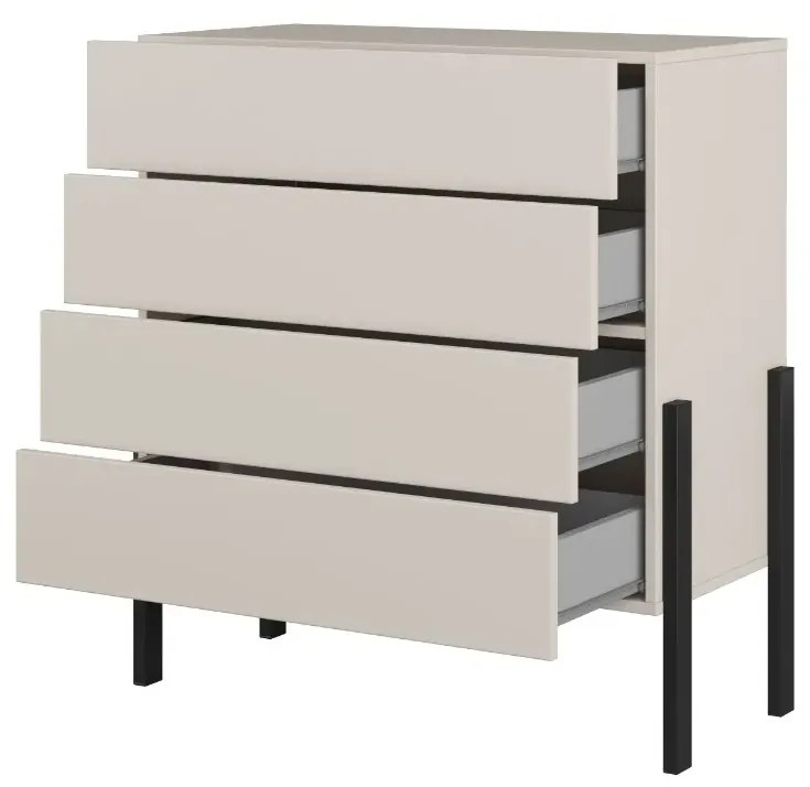 Komoda JUKON 4S 84cm kaszmirowa HELVETIA