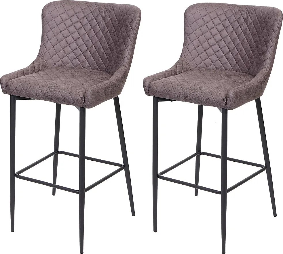 Stołek barowy MCW-H79 (zestaw 2 szt.),  tkanina/tekstylia ciemnoszary