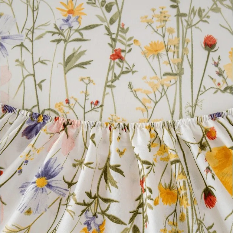 PrzytulneMieszkanie.pl Prześcieradło z mikrofibry WILDFLOWERS kolorowe 90x200 cm