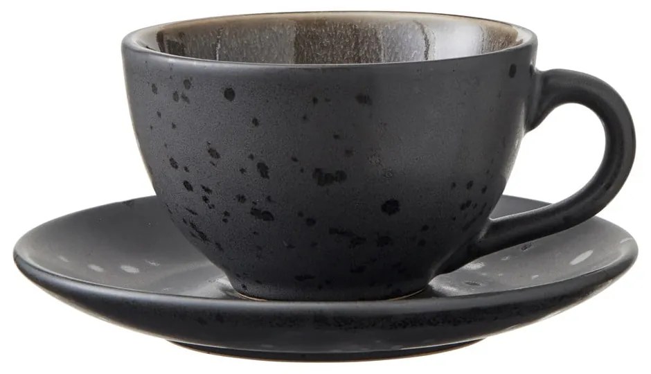Czarne kamionkowe filiżanki zestaw 4 szt. 240 ml Black/Mix – Bitz