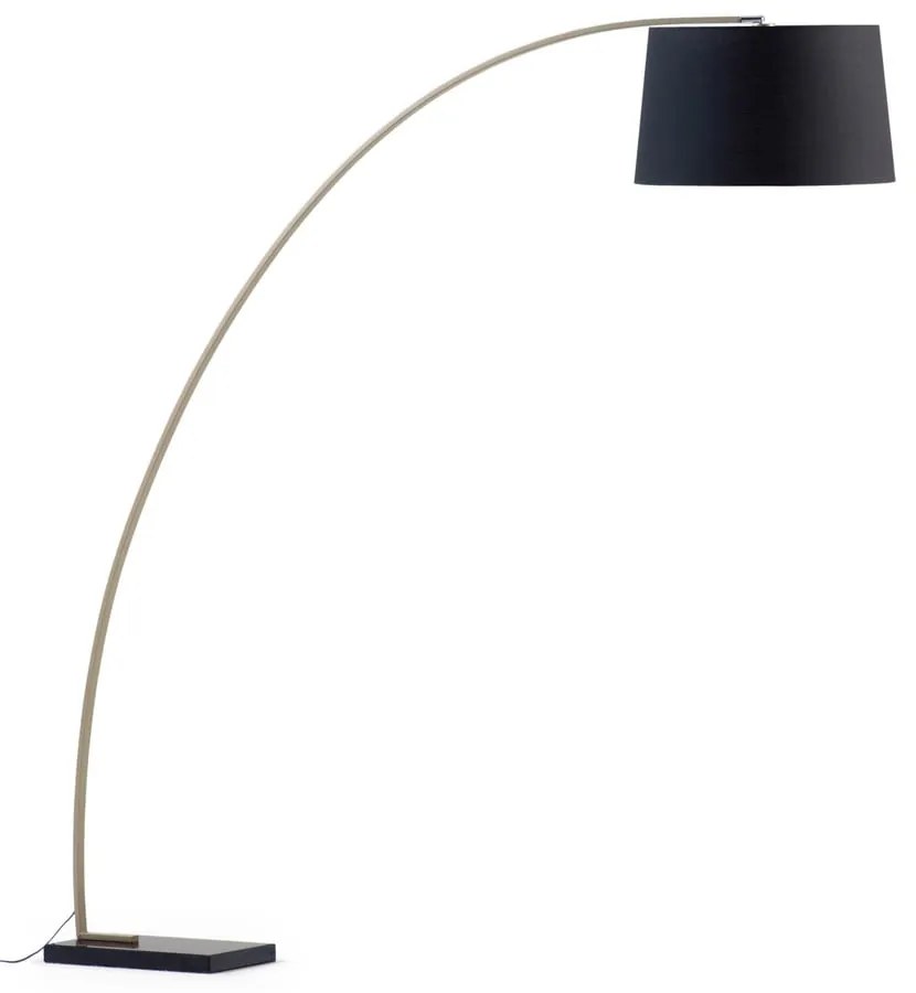 Czarna/w kolorze złota lampa stojąca z tekstylnym kloszem (wysokość 210 cm) Juhe – Kave Home