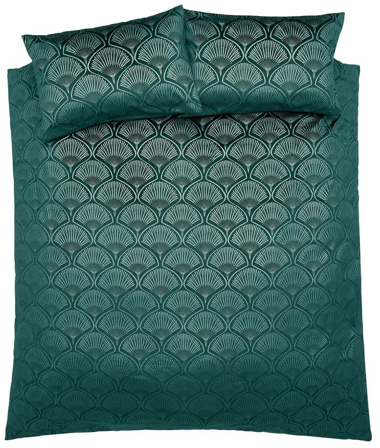Zielona pościel dwuosobowa 200x200 cm Art Deco Pearl – Catherine Lansfield
