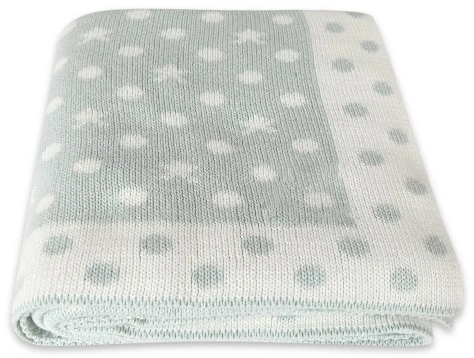 Jasnoniebieski dziecięcy bawełniany koc Homemania Decor Baby Baby Dots, 90x90 cm