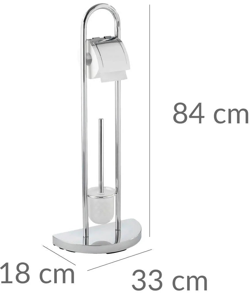 Stojak na papier toaletowy i szczotkę do WC, COSENZA - 2w1, WENKO