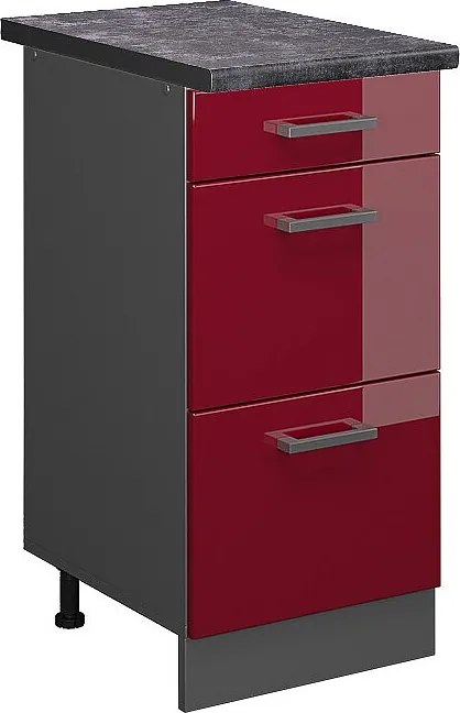 Szafka dolna do kuchni czerwony połysk 40x60x81.6 r-line