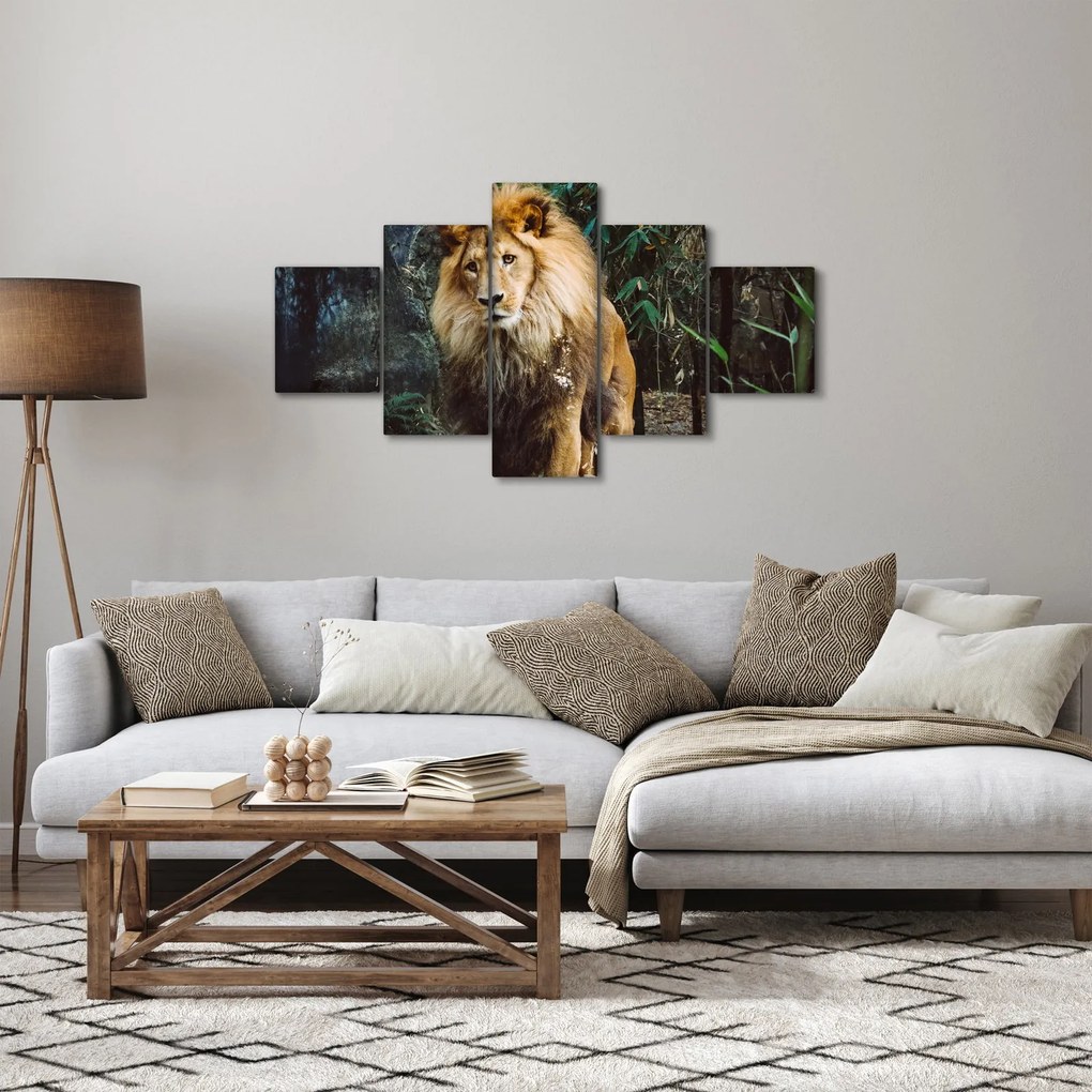 Obraz lwa w naturze (125x70 cm)
