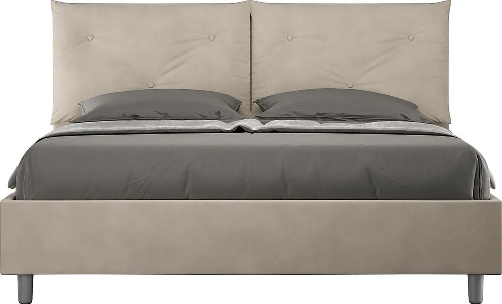 Łóżko bez stelaża tapicerowane 160x200 microfibra Piaskowy Appia