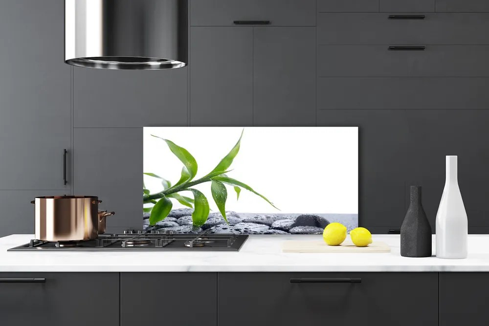 Panel nad blat kuchenny Harmonijne Połączenie Liści I Kamieni