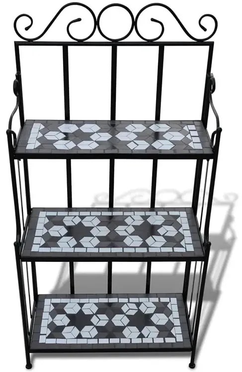 Kwietnik z czarno-białą mozaiką - Industrio