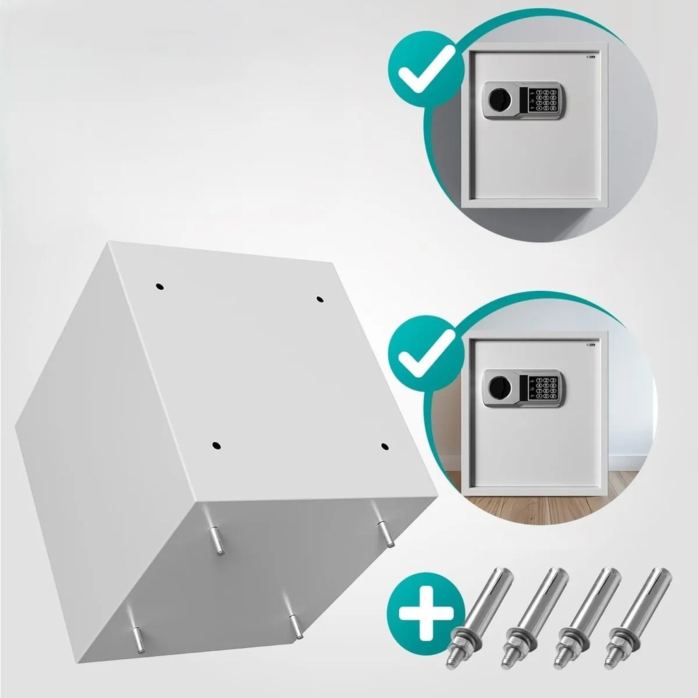 Elektroniczny sejf meblowy SECURITY, 35 x 40 x 40cm, srebrny Deuba