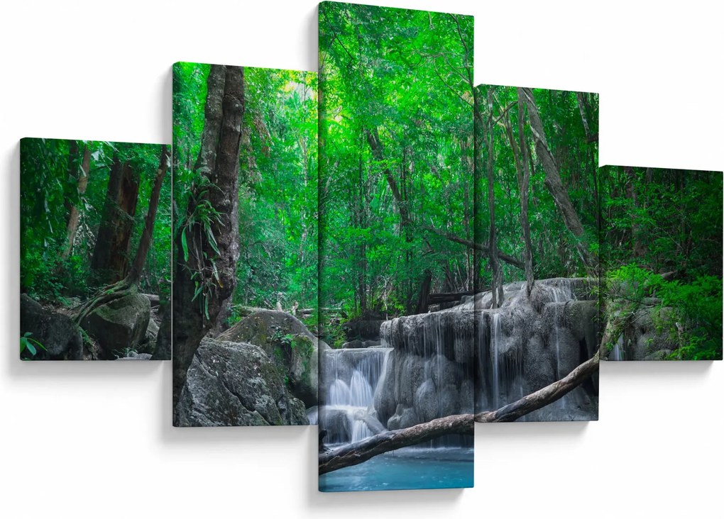 Obraz - Wodospad Erawan, Kanchanaburi, Tajlandia (125x70 cm)
