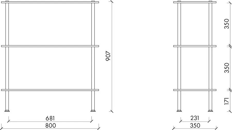 Regał w dekorze dębu w naturalnym kolorze 80x90,5x35 cm Teidi – noo.ma