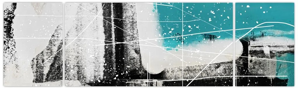 Obraz - Turkusowa abstrakcja (170x50 cm)