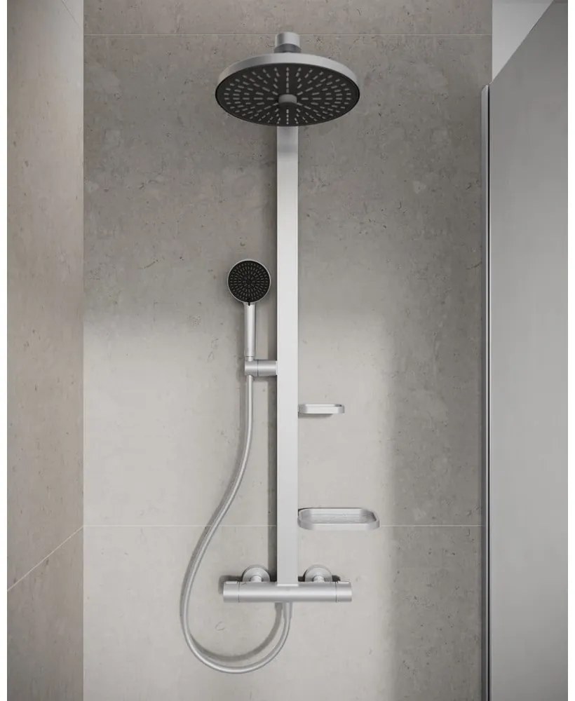 Metalowy zestaw prysznicowy w kolorze matowego srebra 111 cm ALU+ – Ideal Standard