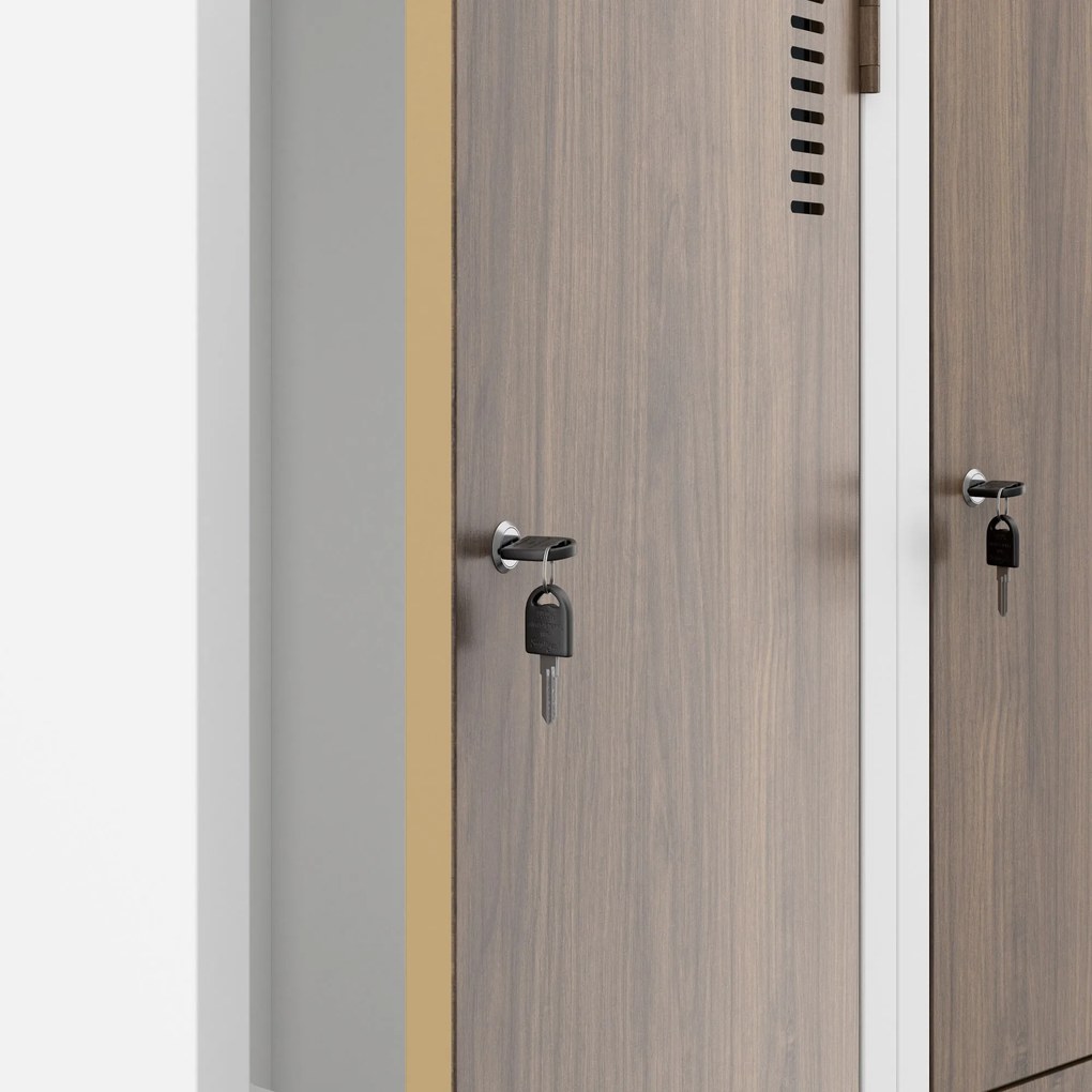 Szafa ubraniowa typu L biała / orzech: Eco Design JULIA, 800 x 1850 x 450 mm