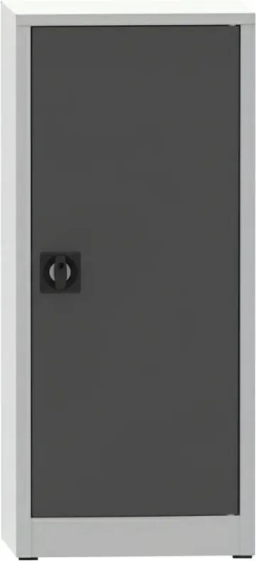 Warsztatowa szafa półkowa na narzędzia KOVONA, 2 półki, spawana, 508 x 400 x 1150 mm, szara / ciemnoszara