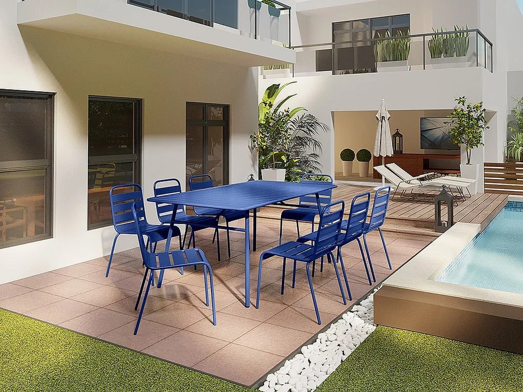 Stół ogrodowy dł. 200 cm metalowy - Granatowy - MIRMANDE od MYLIA