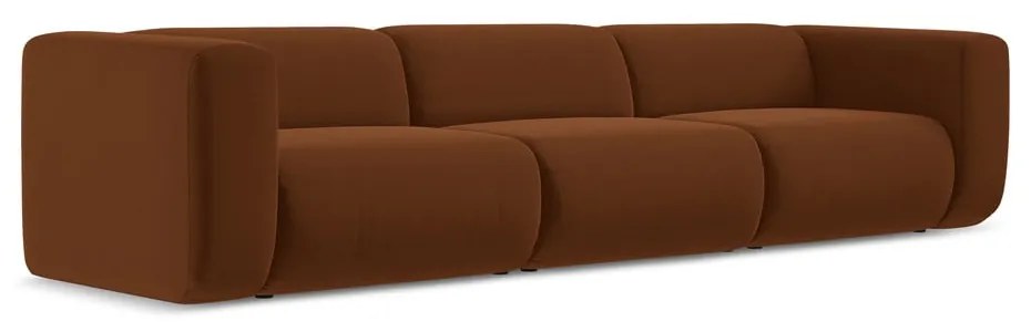 Pomarańczowa/brązowa aksamitna sofa 319 cm Ekahi – Makamii