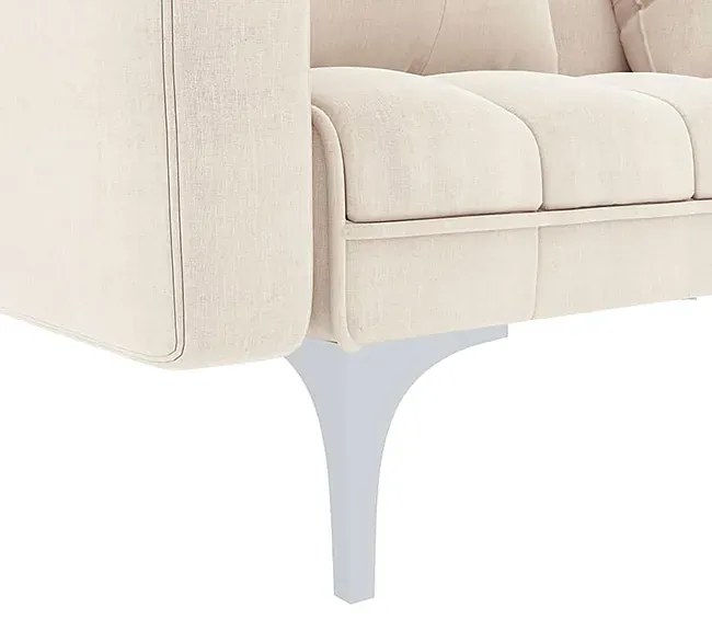 Rozkładana dwuosobowa kremowa sofa - Kvetos 2D