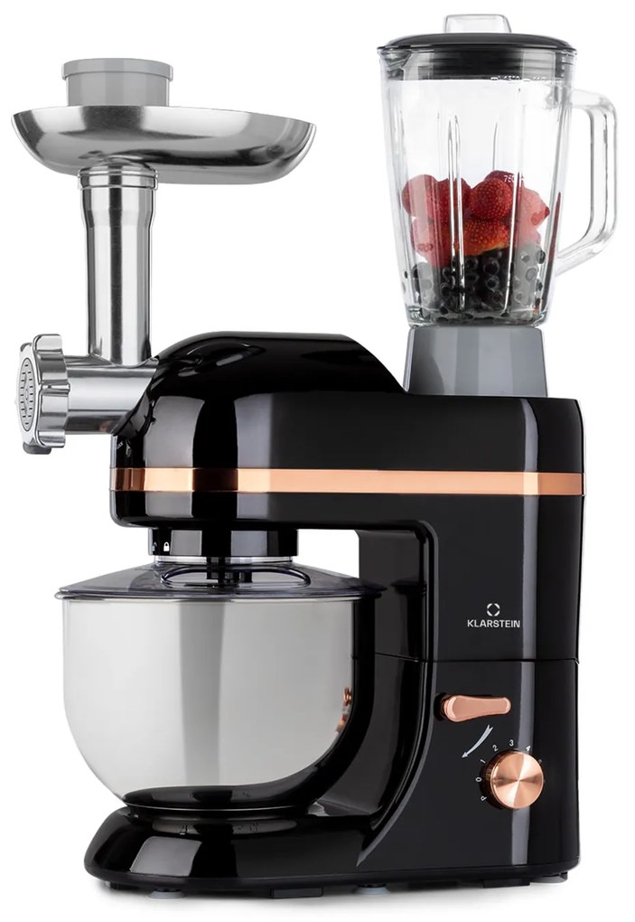 Klarstein Lucia 1800W 5L Robot Kuchenny z Maszynką do Mięs Czarny