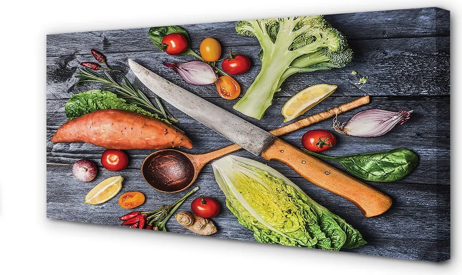 Duży obraz na płótnie Przygotowanie Warzywnego Posiłku