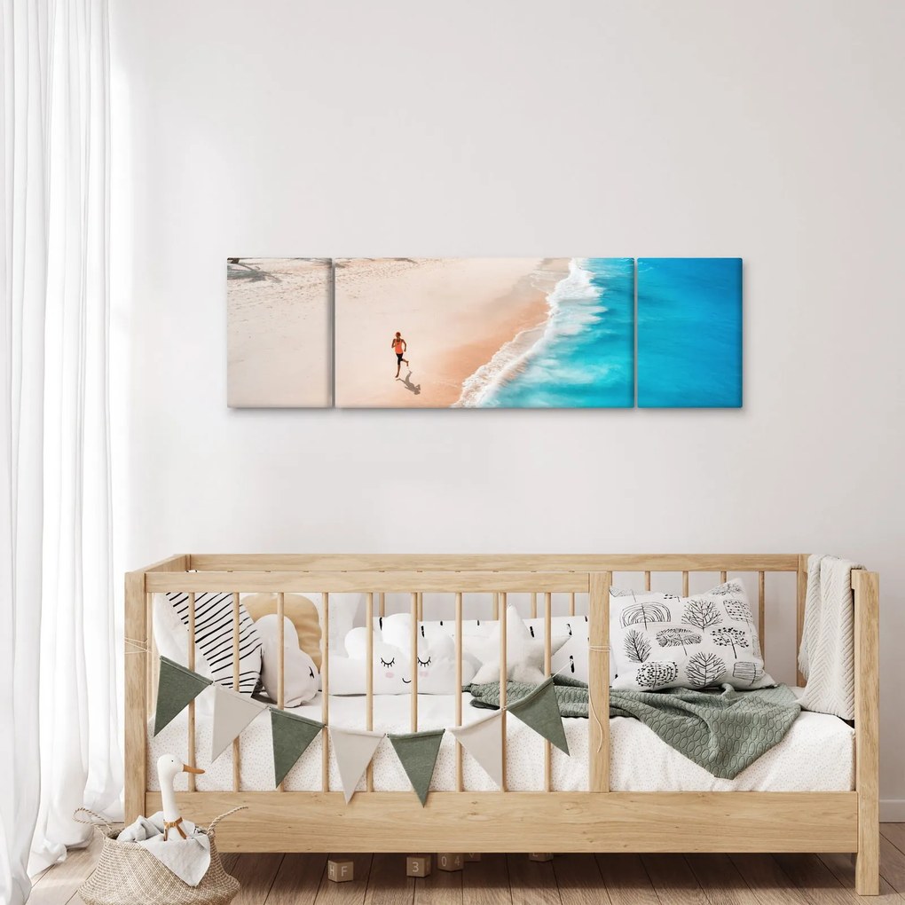 Obraz - Bieg na plaży (170x50 cm)