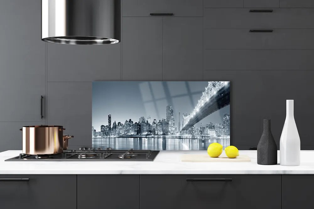 Szkło do Kuchni na Ścianę Panorama Nowoczesnego Mostu