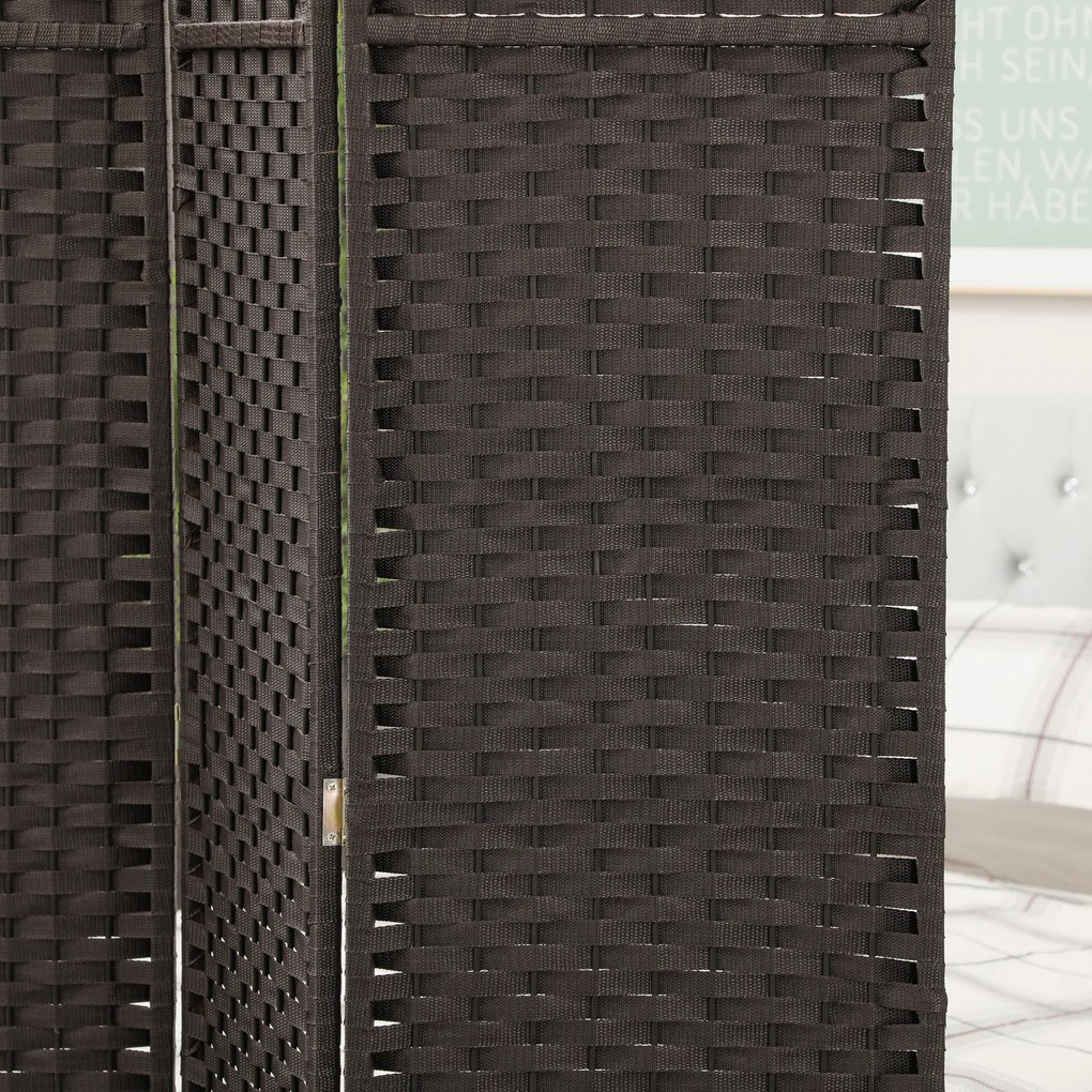 HOMCOM 6-częściowy parawan, składana osłona, ścianka działowa do salonu, sypialni, biura domowego, Brązowy