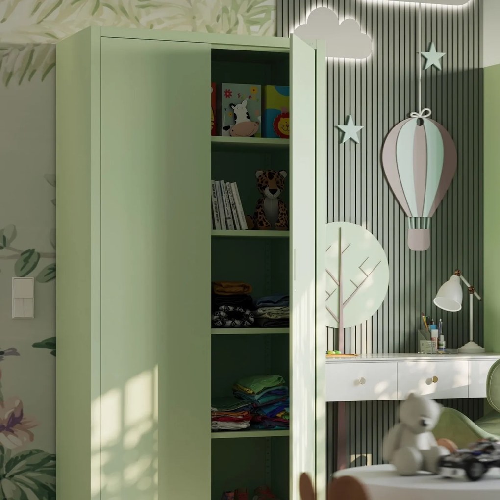 Szafa biurowa Fresh Style Jan 90x40x185 cm pastelowy zielony