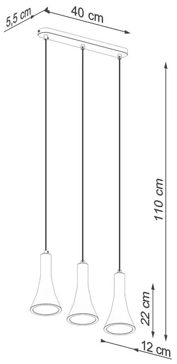 Betonowa lampa wisząca 3-punktowa - 4X A398 F9-S36