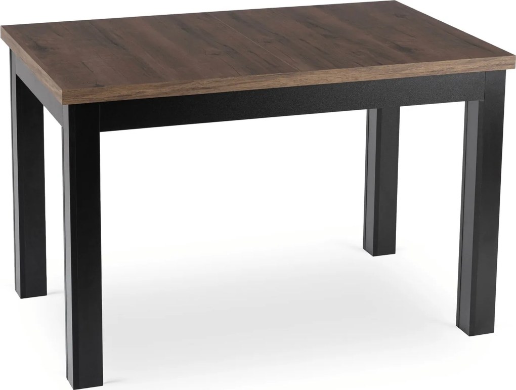Loftowy stół rozkładany Skubi 120-160 cm, orzech/czarny