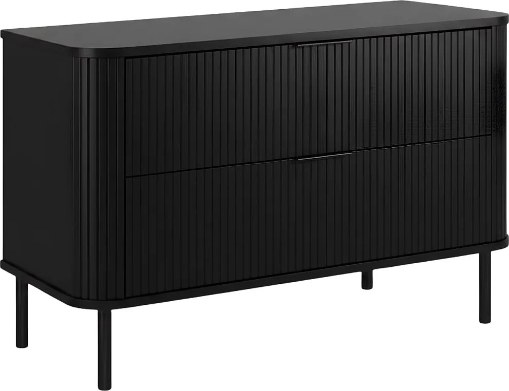 Szafka łazienkowa stojąca z szufladami i metalowymi nóżkami, kolor Czarny, uchwyt czarny, nóżki czarne, 100 x 41,5 x 66,7 cm