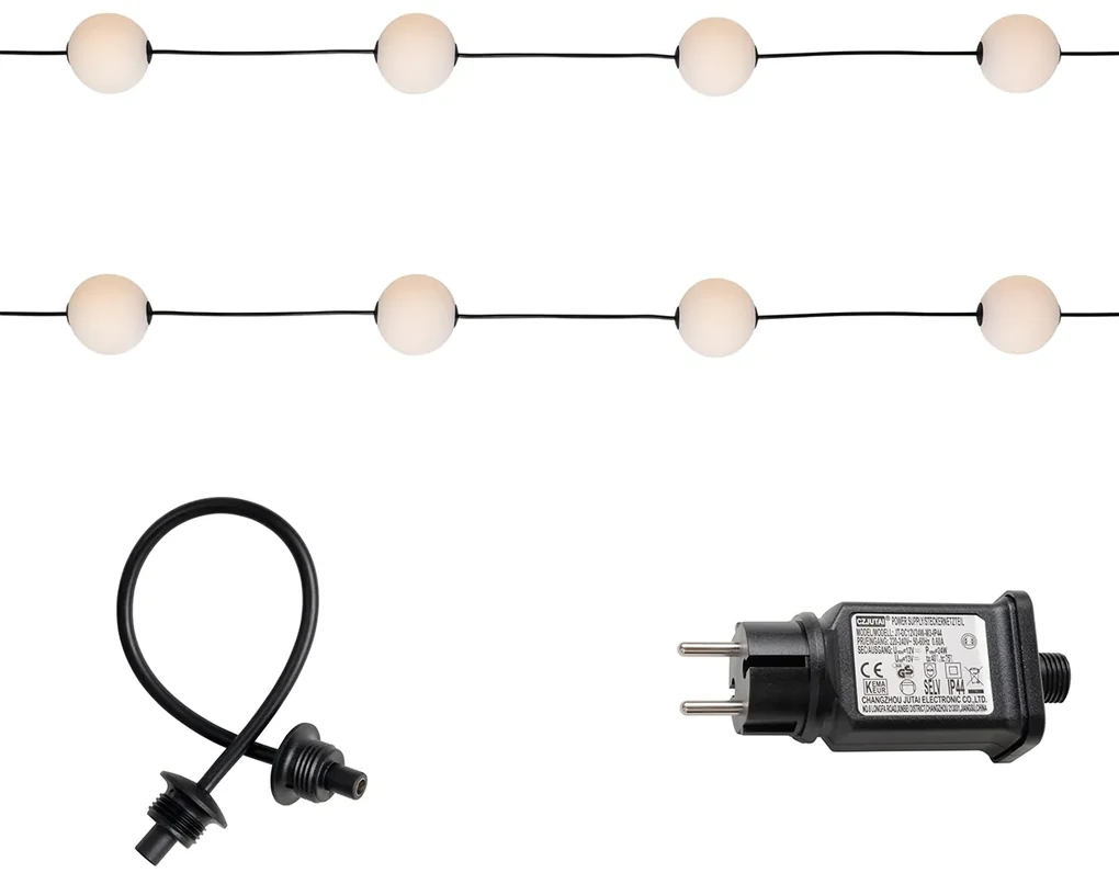 Zewnetrzna Nowoczesne lampki zewnętrzne na sznurze 16M z wbudowanymi LED 28 świateł - Malai Nowoczesny Oswietlenie zewnetrzne