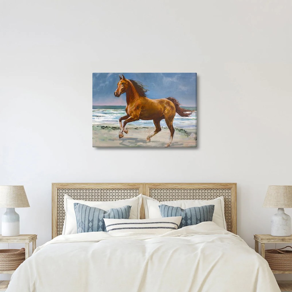 Obraz konia na plaży (70x50 cm)