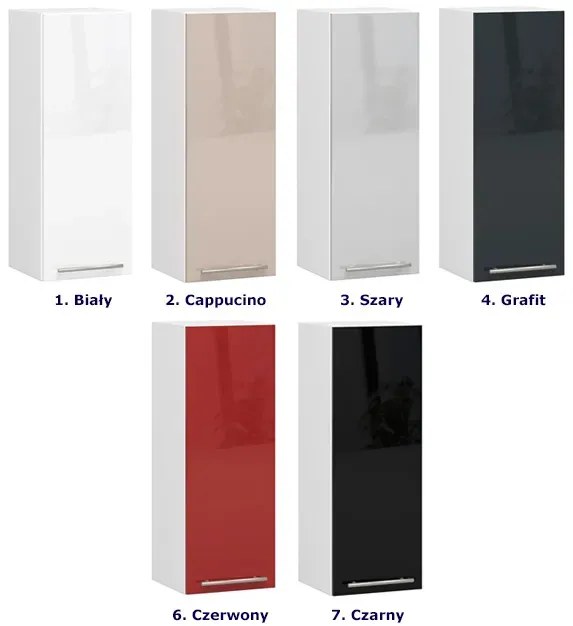 Górna szafka kuchenna do zabudowy w kolorze biały połysk T6-B33