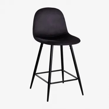 Zestaw 2 Wysokich Stołków Z Aksamitu Glamm Negro & Negro & ↑65 Cm - Sklum