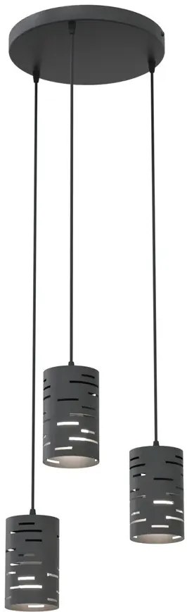 Czarna potrójna lampa wisząca nad stół - D146 G1-F12