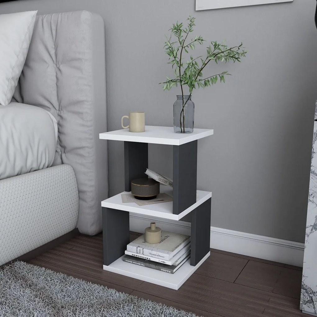 Stolik nocny Carter White Anthracite