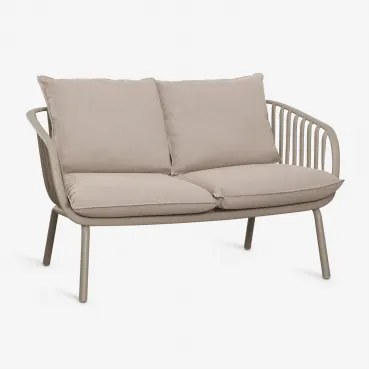 Sofa Ogrodowy Dwuosobowy Z Stali I Polipropylenu Aradina Moka Brown - Sklum